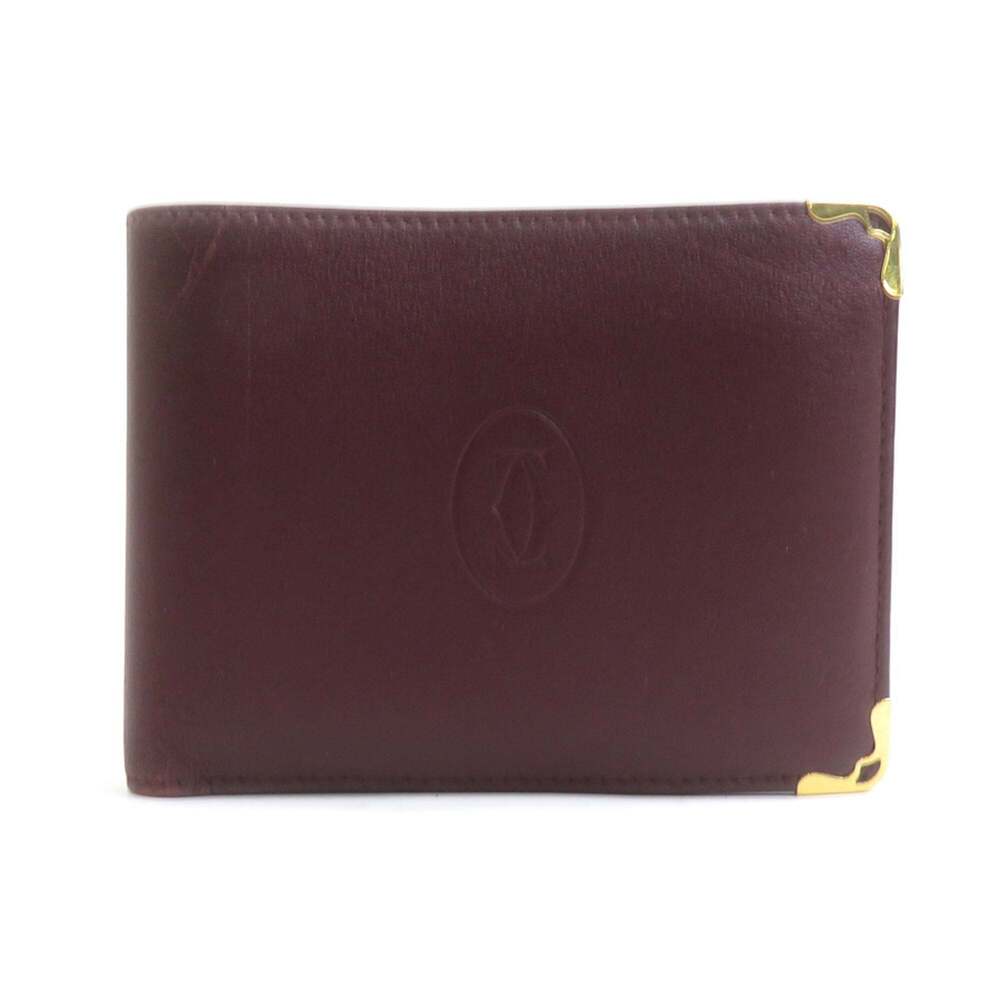 Cartier CARTIER Bi-fold wallet Must Line Leather Bordeaux Men's 56655a